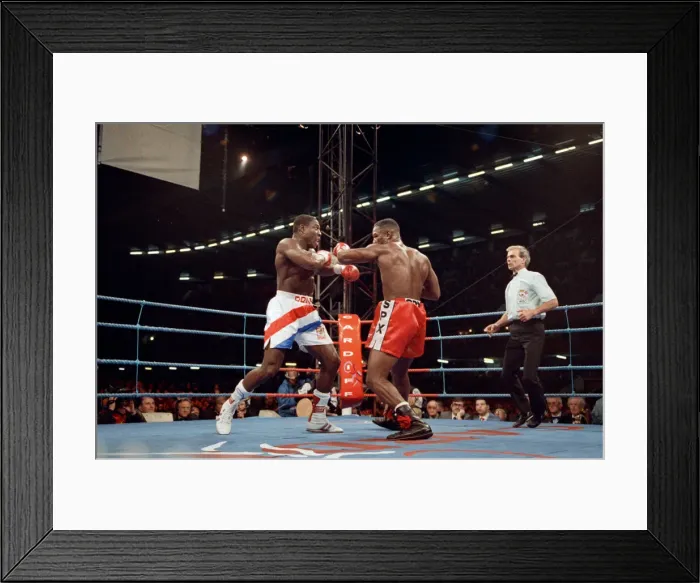 Framed Print : Lennox Lewis vs. Frank Bruno at the National Stadium, Cardiff Arms Park