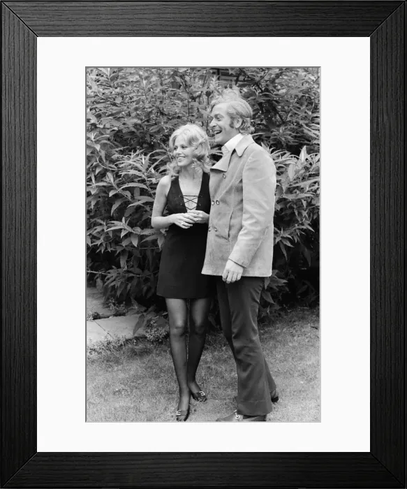 Framed Print : Michael Caine and Britt Ekland pictured together, on day one of shooting Michael Framed Print : Michael Caine and Britt Ekland pictured together, on day one of shooting Michael