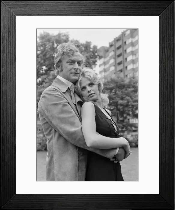 Framed Print : Michael Caine and Britt Ekland pictured together, on day one of shooting Michael Framed Print : Michael Caine and Britt Ekland pictured together, on day one of shooting Michael