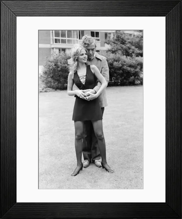 Framed Print : Michael Caine and Britt Ekland pictured together, on day one of shooting Michael Framed Print : Michael Caine and Britt Ekland pictured together, on day one of shooting Michael