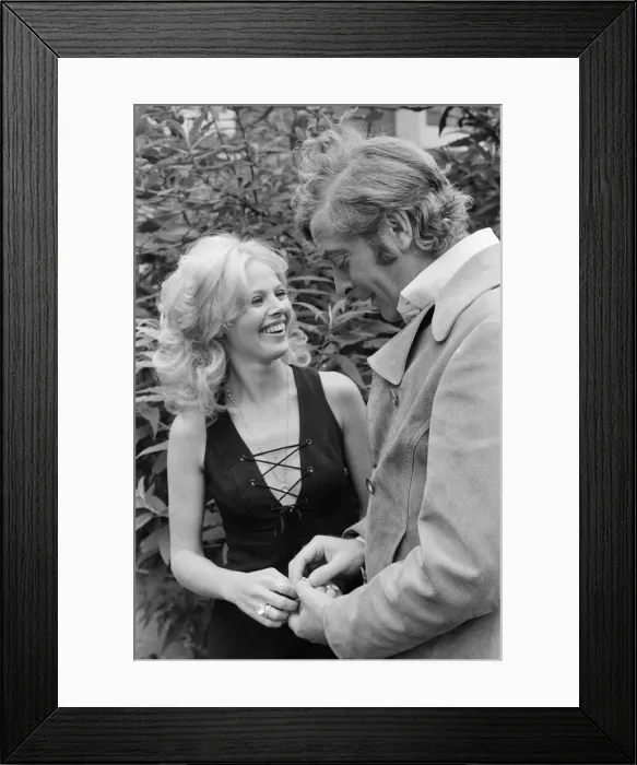 Framed Print : Michael Caine and Britt Ekland pictured together, on day one of shooting Michael Framed Print : Michael Caine and Britt Ekland pictured together, on day one of shooting Michael