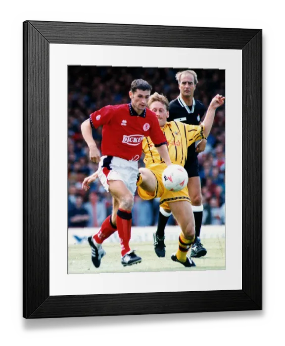 Framed Print : Middlesbrough v Burnley, League Division 1. Pictured (in red) Framed Print : Middlesbrough v Burnley, League Division 1. Pictured (in red)