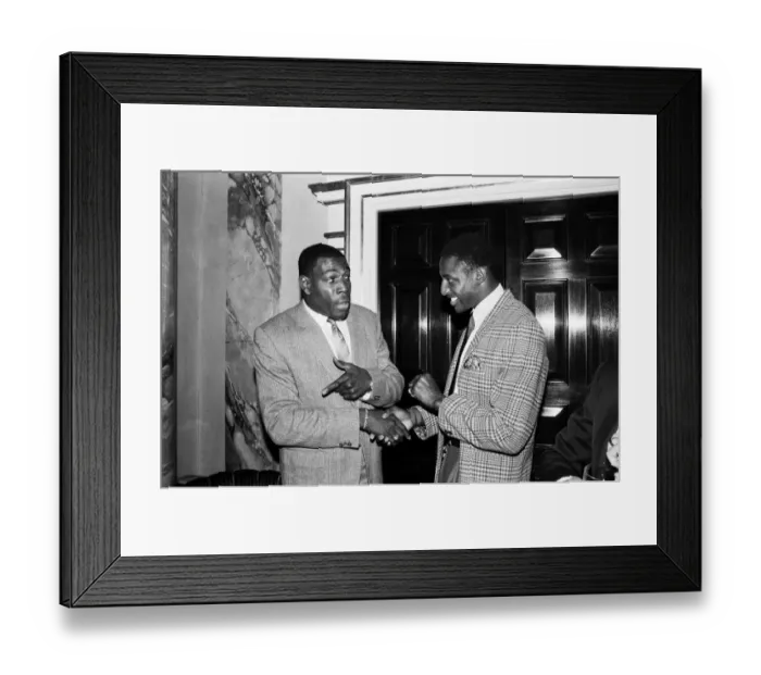 Framed Print : Frank Bruno with Justin Fashanu at the Variety Clubs sports lunch at the Dorchester Framed Print : Frank Bruno with Justin Fashanu at the Variety Clubs sports lunch at the Dorchester