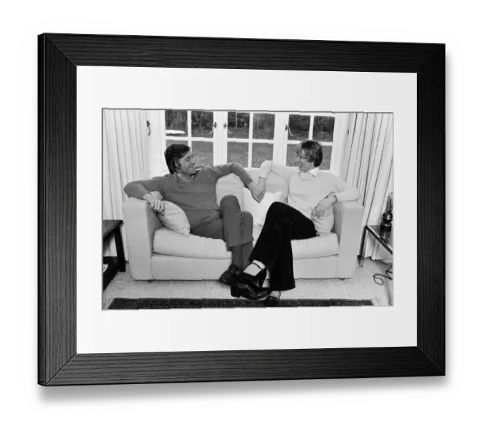 Framed Print : Michael Parkinson at home in Berkshire with his wife Mary. 1st March 1978 Framed Print : Michael Parkinson at home in Berkshire with his wife Mary. 1st March 1978