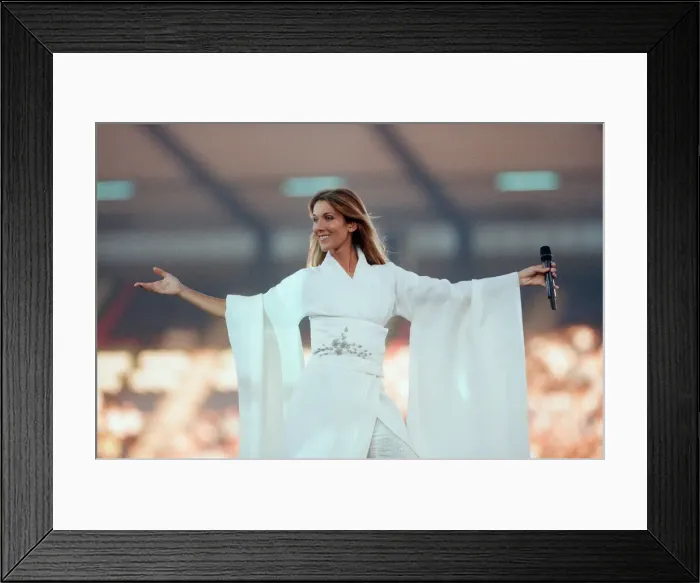 Framed Print : Celine Dion in Concert, Lets Talk About Love World Tour, Murrayfield Stadium