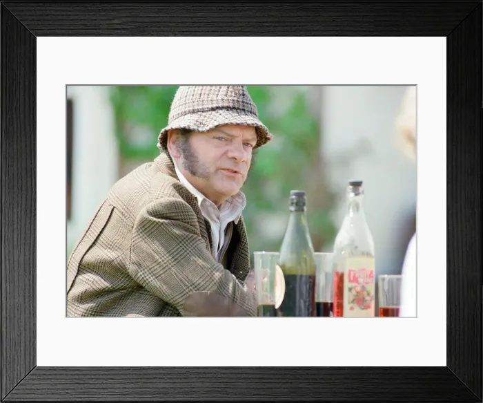Framed Print : David Jason playing the role of Pop Larkin during the filming of