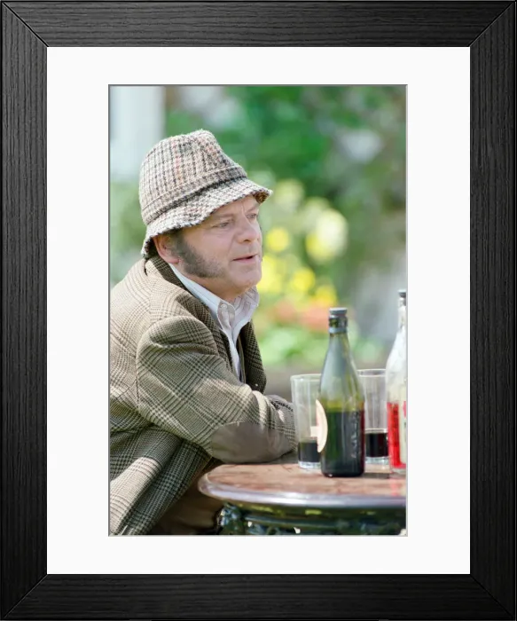 Framed Print : David Jason playing the role of Pop Larkin during the filming of