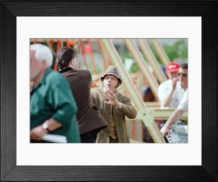 Framed Print : David Jason playing the role of Pop Larkin during the filming of Framed Print : David Jason playing the role of Pop Larkin during the filming of