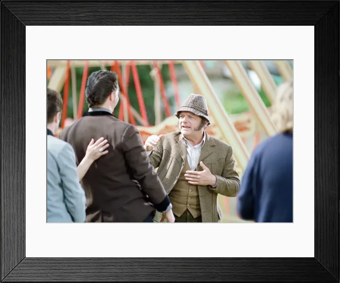 Framed Print : David Jason playing the role of Pop Larkin during the filming of Framed Print : David Jason playing the role of Pop Larkin during the filming of