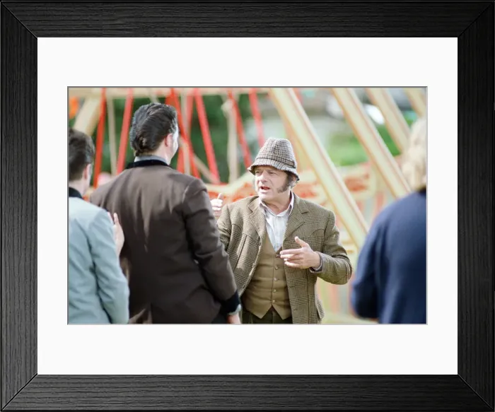 Framed Print : David Jason playing the role of Pop Larkin during the filming of Framed Print : David Jason playing the role of Pop Larkin during the filming of