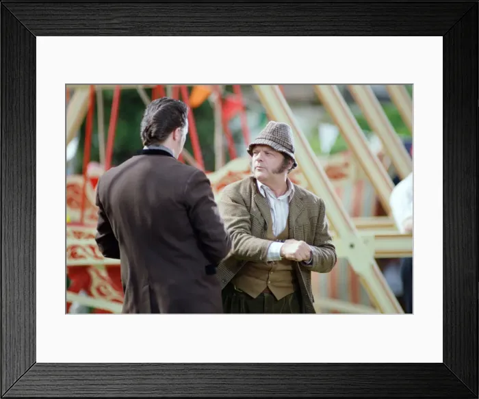 Framed Print : David Jason playing the role of Pop Larkin during the filming of Framed Print : David Jason playing the role of Pop Larkin during the filming of