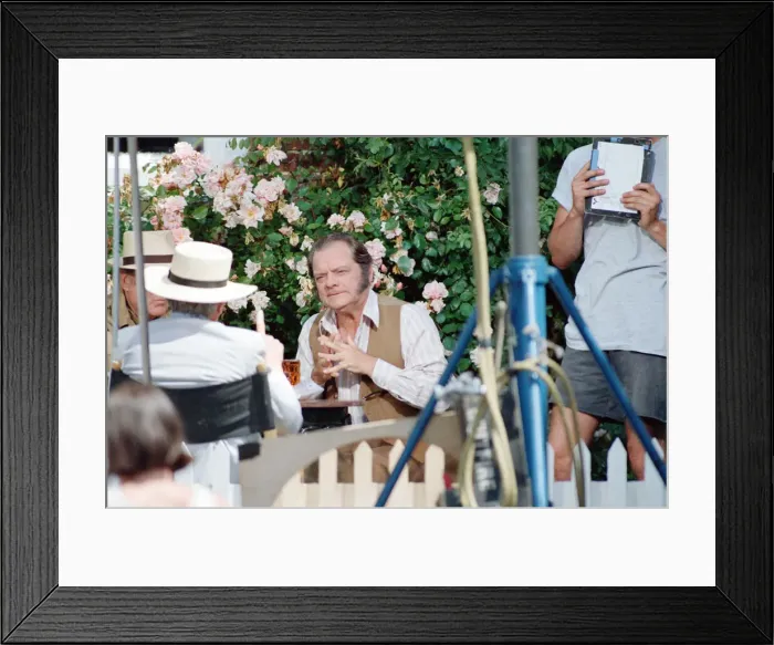 Framed Print : David Jason playing the role of Pop Larkin during the filming of Framed Print : David Jason playing the role of Pop Larkin during the filming of