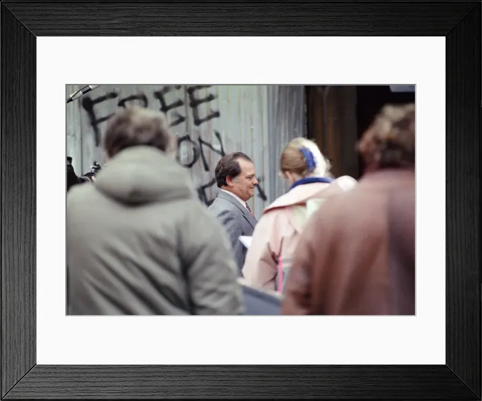 Framed Print : The cast of Only Fools and Horses'television series on set filming a