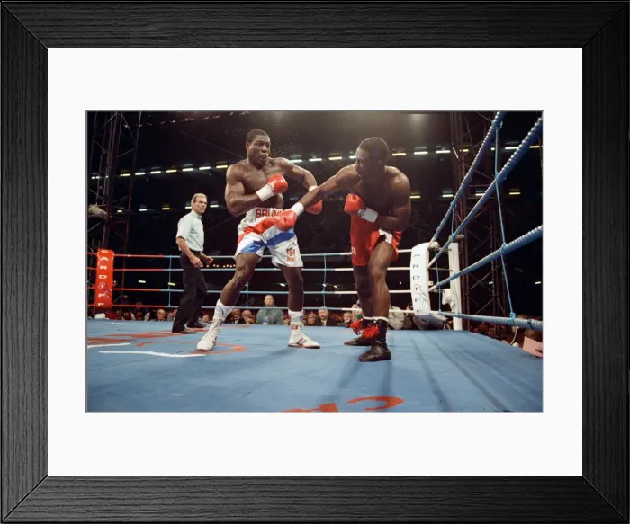 Framed Print : Lennox Lewis vs. Frank Bruno at the National Stadium, Cardiff Arms Park Framed Print : Lennox Lewis vs. Frank Bruno at the National Stadium, Cardiff Arms Park