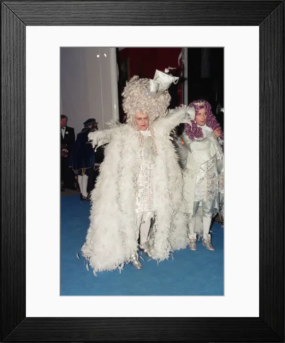 Framed Print : Elton John and David Furnish arriving at Eltons 50th birthday party at Hammersmith Framed Print : Elton John and David Furnish arriving at Eltons 50th birthday party at Hammersmith