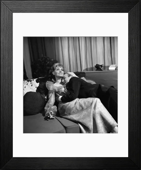 Framed Print : Actor Leslie Phillips and actress Barbara Murray on the set of Some Will Framed Print : Actor Leslie Phillips and actress Barbara Murray on the set of Some Will