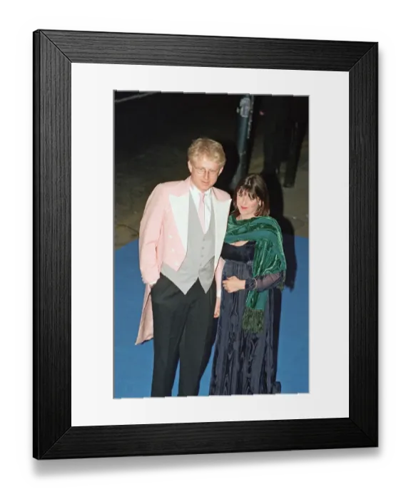 Framed Print : Richard Curtis and Emma Freud arriving at Elton John