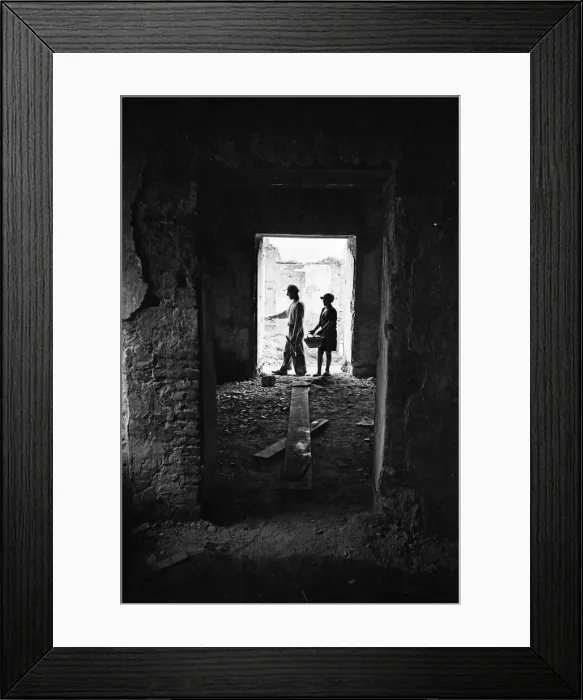 Framed Print : Scenes in Naples, southern Italy showing local people at work