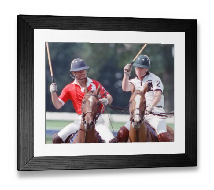 Framed Print : Prince Charles (Red shirt wearing number 3) was locked in a fierce battle with Princess