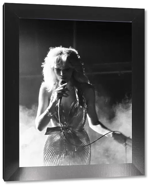 Amanda Lear, french singer in concert at Camden Palace, London, Wednesday 30th June 1982