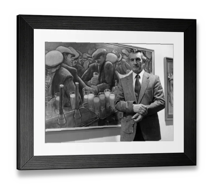 Framed Print : North East artist Norman Cornish pictured at his exhibition Framed Print : North East artist Norman Cornish pictured at his exhibition