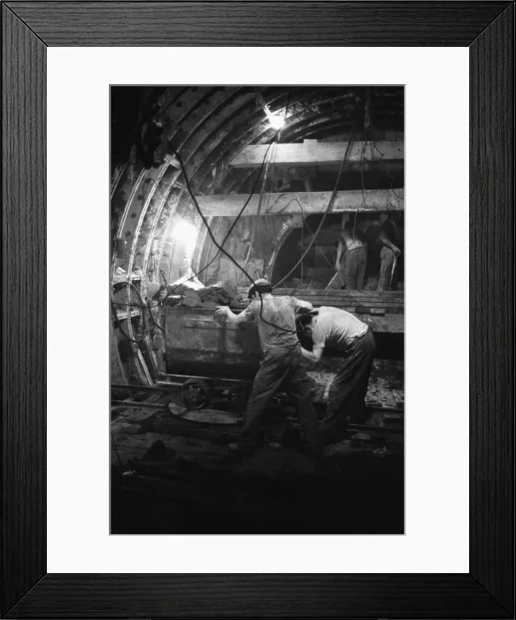 Framed Print : Construction of the Victoria Line under the streets of London 29th October 1964 Framed Print : Construction of the Victoria Line under the streets of London 29th October 1964