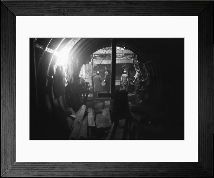 Framed Print : Construction of the Victoria Line under the streets of London 29th October 1964 Framed Print : Construction of the Victoria Line under the streets of London 29th October 1964