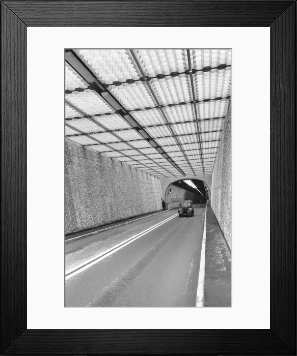 Framed Print : Cars seen here emerging from the newly opened Dartford Tunnel linking Essex to Kent Framed Print : Cars seen here emerging from the newly opened Dartford Tunnel linking Essex to Kent