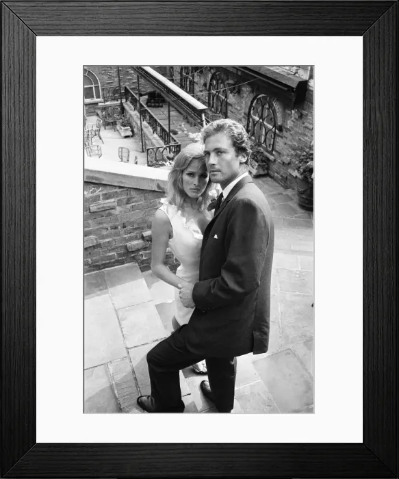 Framed Print : Ursula Andress, swiss actress, meets her new leading man John Richardson Framed Print : Ursula Andress, swiss actress, meets her new leading man John Richardson