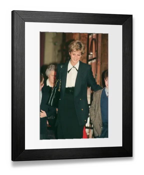 Framed Print : HRH The Princess of Wales, Princess Diana, (with young boy - unknown