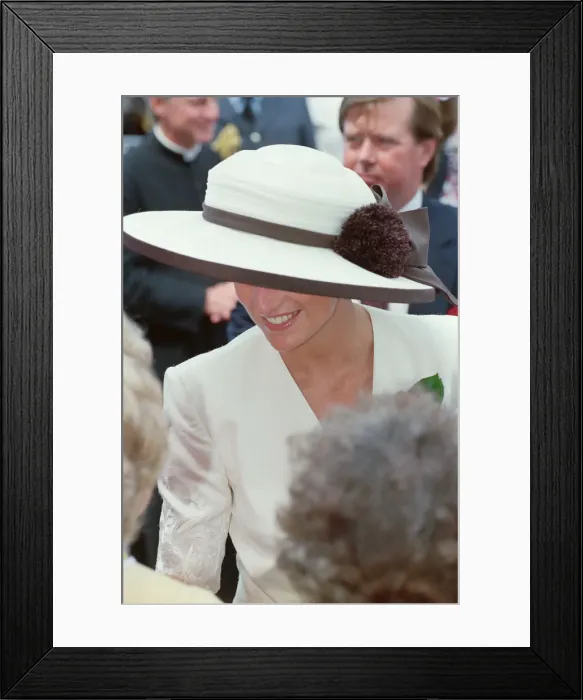 Framed Print : HRH The Princess of Wales, Princess Diana, at Portsmouth for a ceremony celebrating