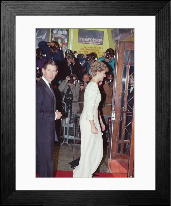 Framed Print : HRH The Princess of Wales, Princess Diana, with her husband Prince Charles arrive