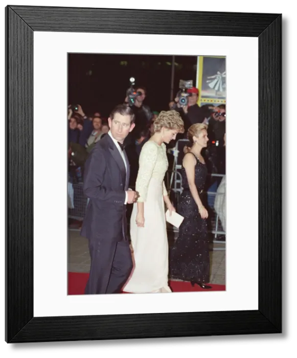 Framed Print : HRH The Princess of Wales, Princess Diana, with her husband Prince Charles arrive Framed Print : HRH The Princess of Wales, Princess Diana, with her husband Prince Charles arrive