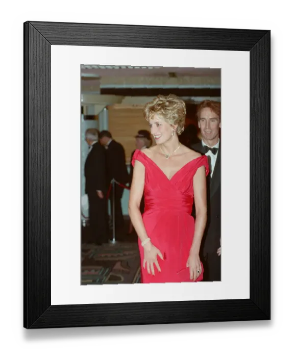Framed Print : HRH The Princess of Wales, Princess Diana, at Odeon Cinema in London to attend