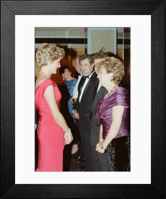 Framed Print : HRH The Princess of Wales, Princess Diana, at Odeon Cinema in London to attend Framed Print : HRH The Princess of Wales, Princess Diana, at Odeon Cinema in London to attend