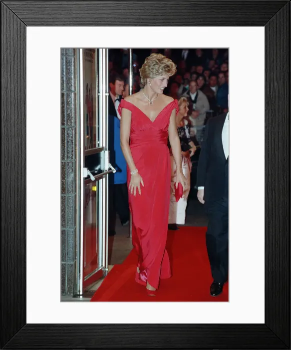 Framed Print : HRH The Princess of Wales, Princess Diana, at Odeon Cinema in London to attend