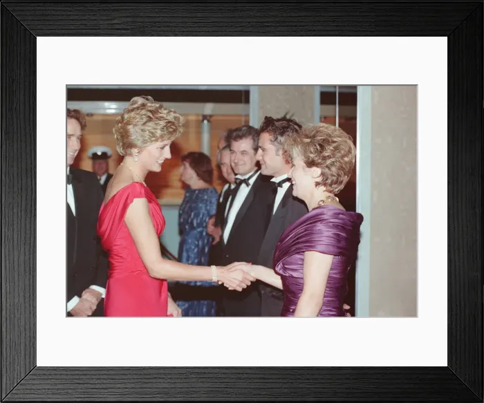 Framed Print : HRH The Princess of Wales, Princess Diana, at Odeon Cinema in London to attend Framed Print : HRH The Princess of Wales, Princess Diana, at Odeon Cinema in London to attend