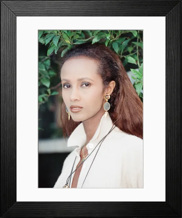 Framed Print : Iman, fashion model and actress, pictured in London, Wednesday 25th October 1989 Framed Print : Iman, fashion model and actress, pictured in London, Wednesday 25th October 1989