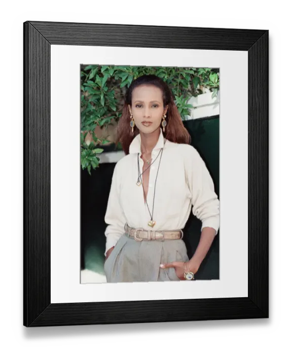Framed Print : Iman, fashion model and actress, pictured in London, Wednesday 25th October 1989 Framed Print : Iman, fashion model and actress, pictured in London, Wednesday 25th October 1989