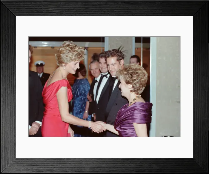 Framed Print : HRH The Princess of Wales, Princess Diana, at Odeon Cinema in London to attend Framed Print : HRH The Princess of Wales, Princess Diana, at Odeon Cinema in London to attend