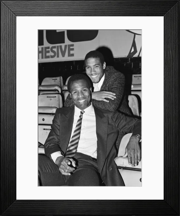 Framed Print : Luther Blissett, (left, in striped tie) and John Barnes (right