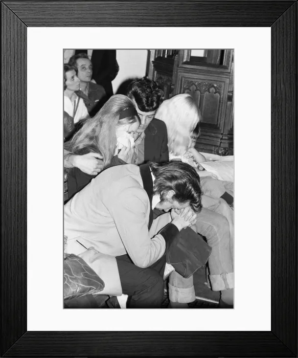 Framed Print : Elvis Presley Memorial Service, held at Christ Church in Cockfosters, North London