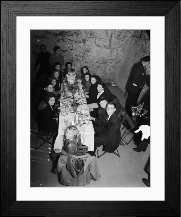 Framed Print : Childrens Birthday party in the Chislehurst Caves Circa January 1954