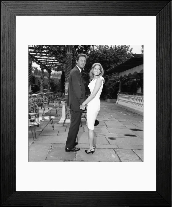 Framed Print : Ursula Andress, swiss actress, meets her new leading man John Richardson Framed Print : Ursula Andress, swiss actress, meets her new leading man John Richardson