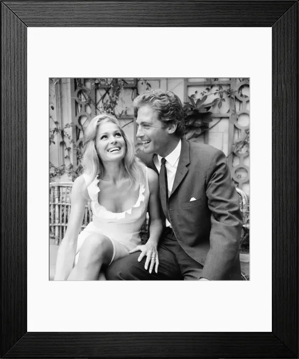 Framed Print : Ursula Andress, swiss actress, meets her new leading man John Richardson