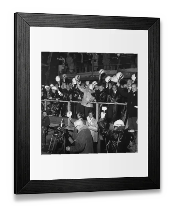 Framed Print : Mersey Tunnel breakthrough 4th March 1970 Builders Framed Print : Mersey Tunnel breakthrough 4th March 1970 Builders
