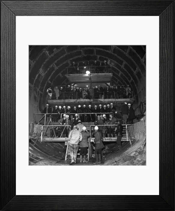 Framed Print : Mersey Tunnel breakthrough 4th March 1970 Builders Framed Print : Mersey Tunnel breakthrough 4th March 1970 Builders