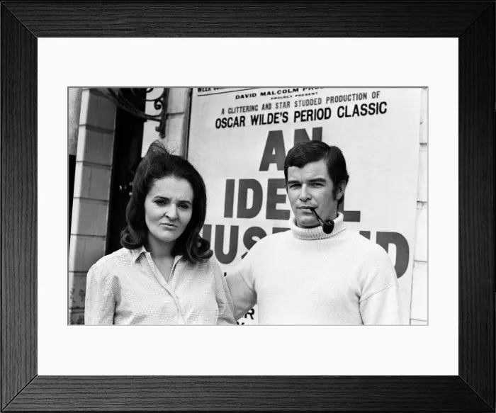 Framed Print : Frances Nicholson and Neville Hughes outside the Alhambra Theatre, Bradford Framed Print : Frances Nicholson and Neville Hughes outside the Alhambra Theatre, Bradford