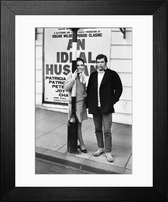 Framed Print : Frances Nicholson and Neville Hughes outside the Alhambra Theatre, Bradford