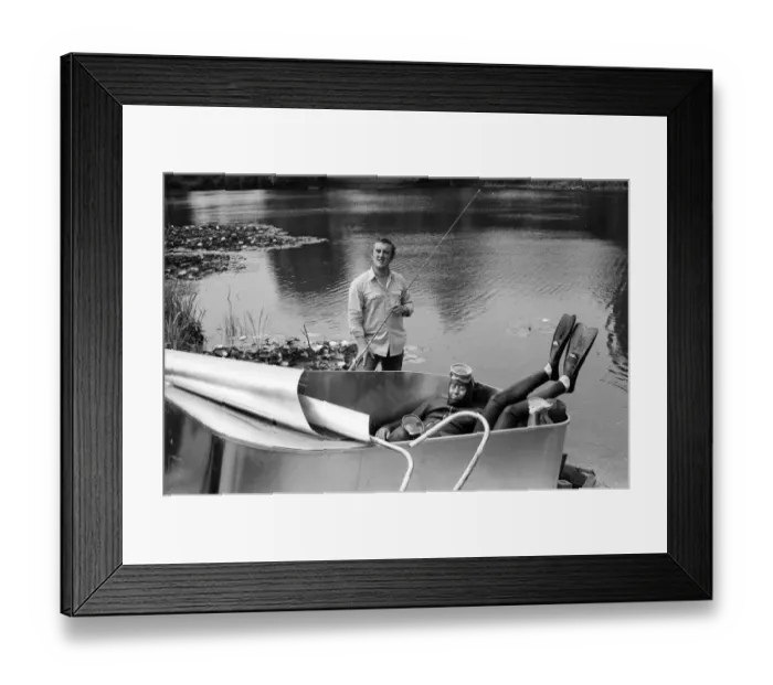 Framed Print : Actor Bernard Cribbins today went fishing near Shepperton Framed Print : Actor Bernard Cribbins today went fishing near Shepperton